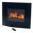 Ebern Designs 25.5-Inch Wall Mounted Electric Fireplace - Curved Glass Heater with Log Fuel Effect, Adjustable Flames, and Remote Control-1891242894