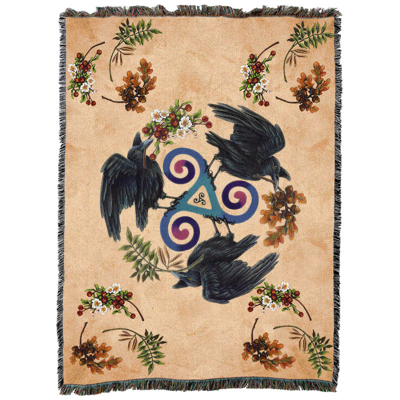 Pure Country Weavers Ravenfey Blanket by Brigid Ashwood - Celtic Gift Tapestry Throw Woven from Cotton - Made in the USA (72x54)