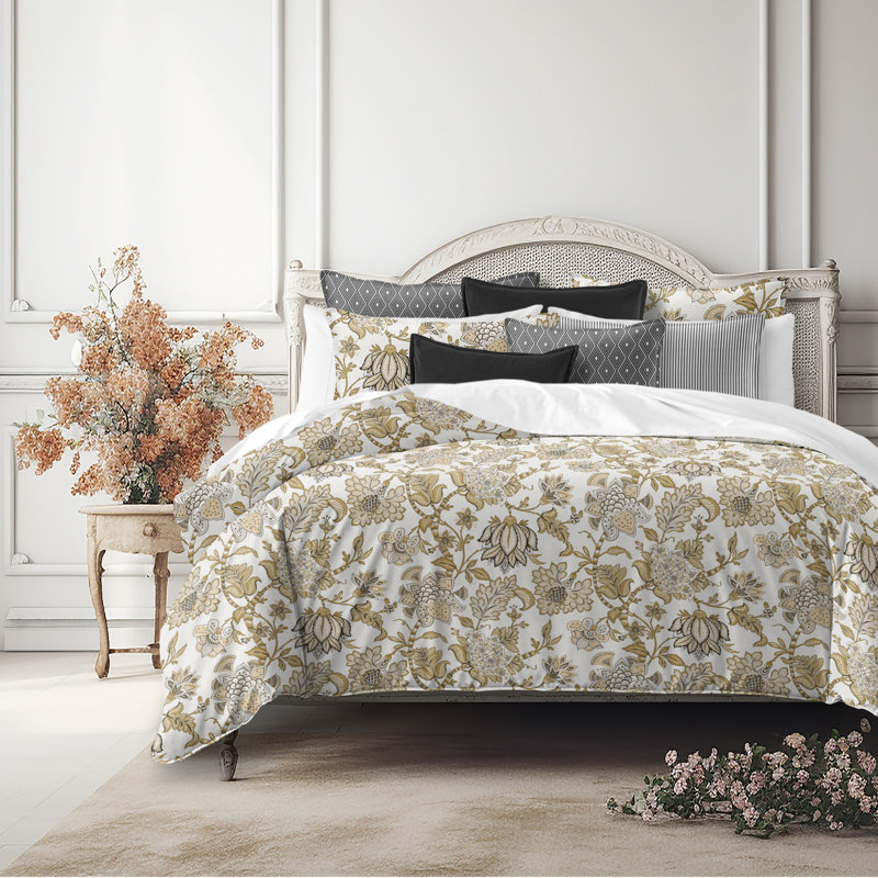 Ensemble d'édredon en coton doré Bronte, Édredon pour lit simple + 7 pièces supplémentai