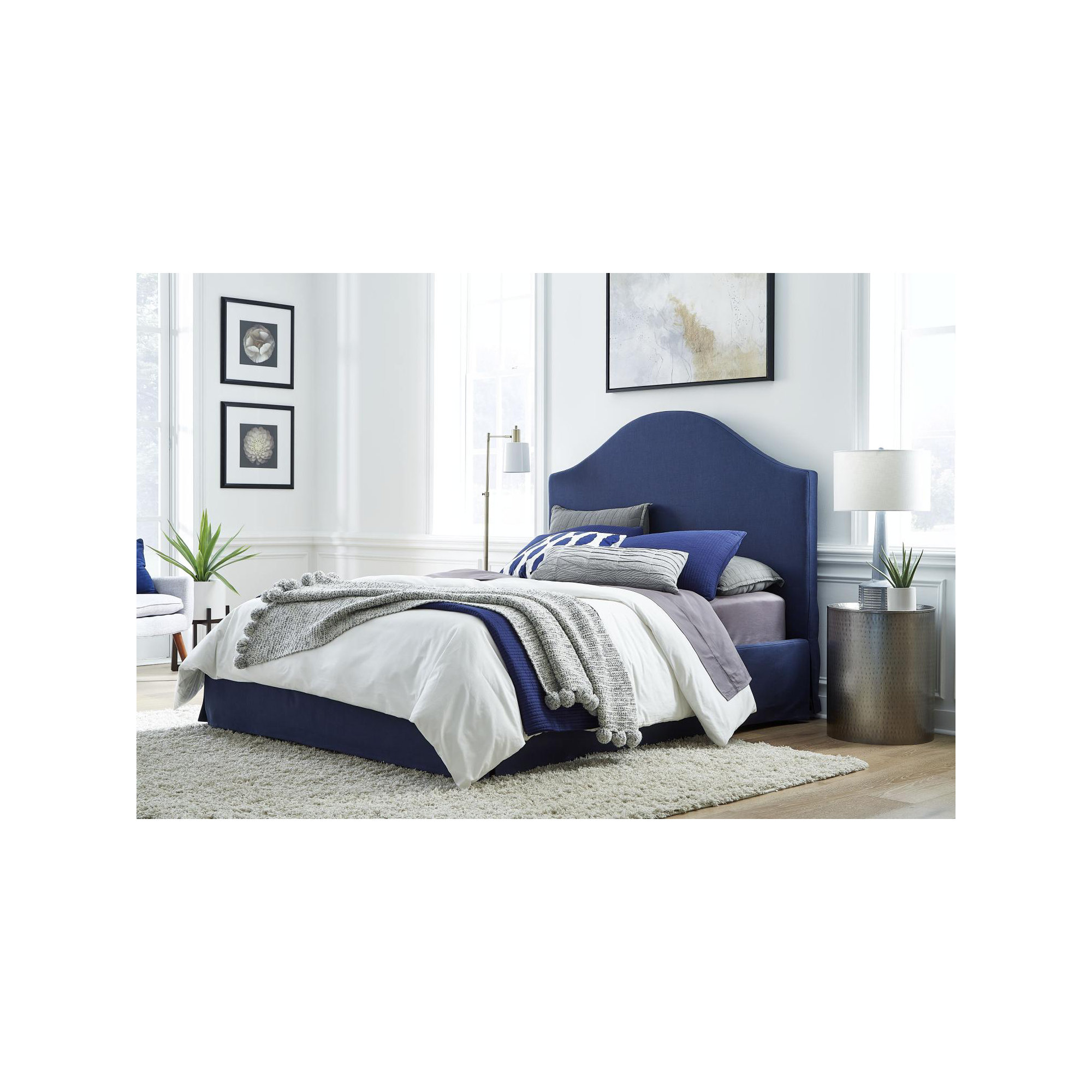 Samantha Upholstered Bed, California King, Navy