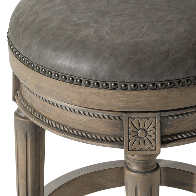 Maven Lane Pullman Backless Swivel Kitchen Stool with Upholstery Seat, Bar Stool (31" Seat Height)