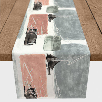 Blue And Pink Abstract Table Runner