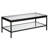 45" Wide Glass Top Coffee Table with Open Lower Shelf — Blackened Bronze Modern Metal Center Table for Living Room | Cleo-151868681-150940594