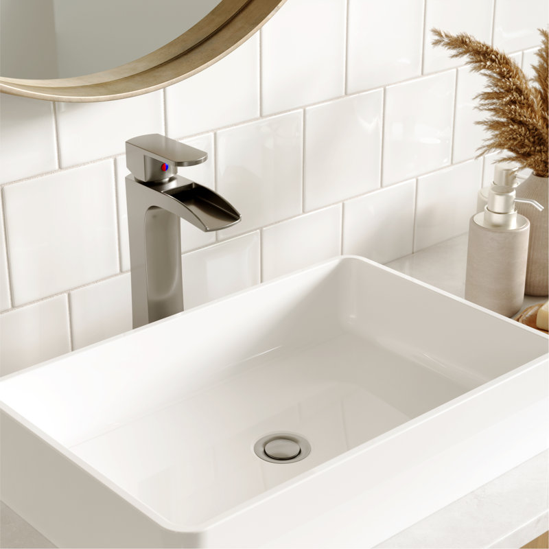 Robinet de lavabo vasque avec bonde Kassel, Acier inoxydable