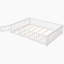 Lit plateforme double pleine grandeur avec clôture et porte, blanc-935006219