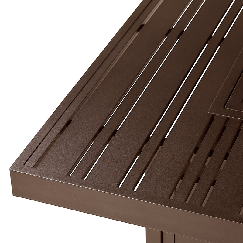 Gulli Square Aluminum Propane Smokeless Fire Pit Table with Hidden Fuel Tank, Brown
