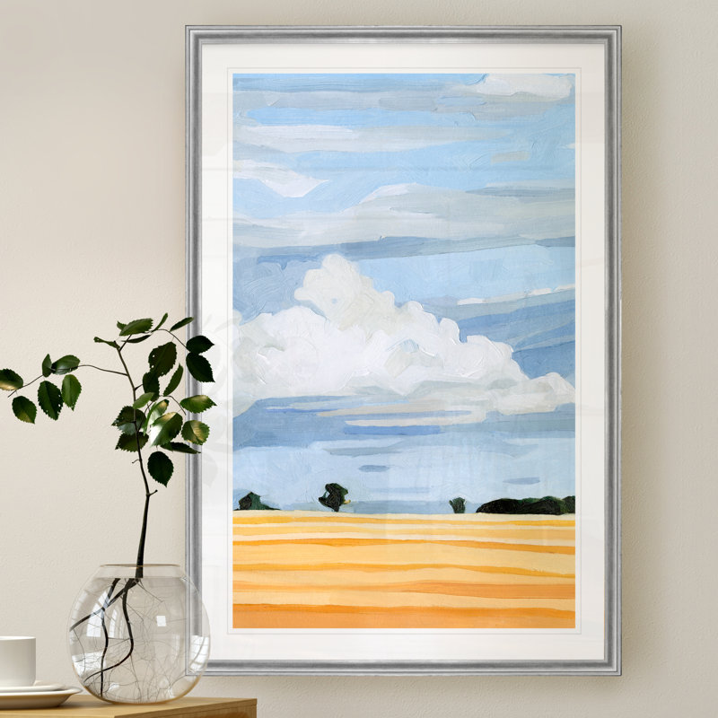 « pâle cloudscape i »-impression sur toile, H 18,5 po x l 24,5 po x P 1,5 po, Cadre argenté