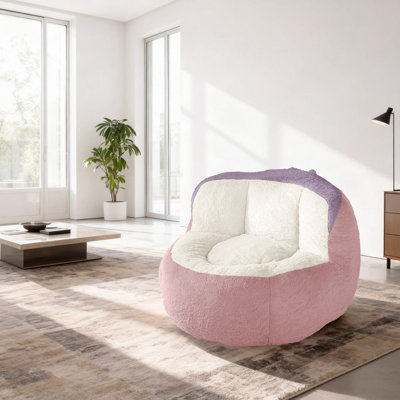 Oversized Floor Soft Faux Rabbit Fur Bean Bag Sofa Chair