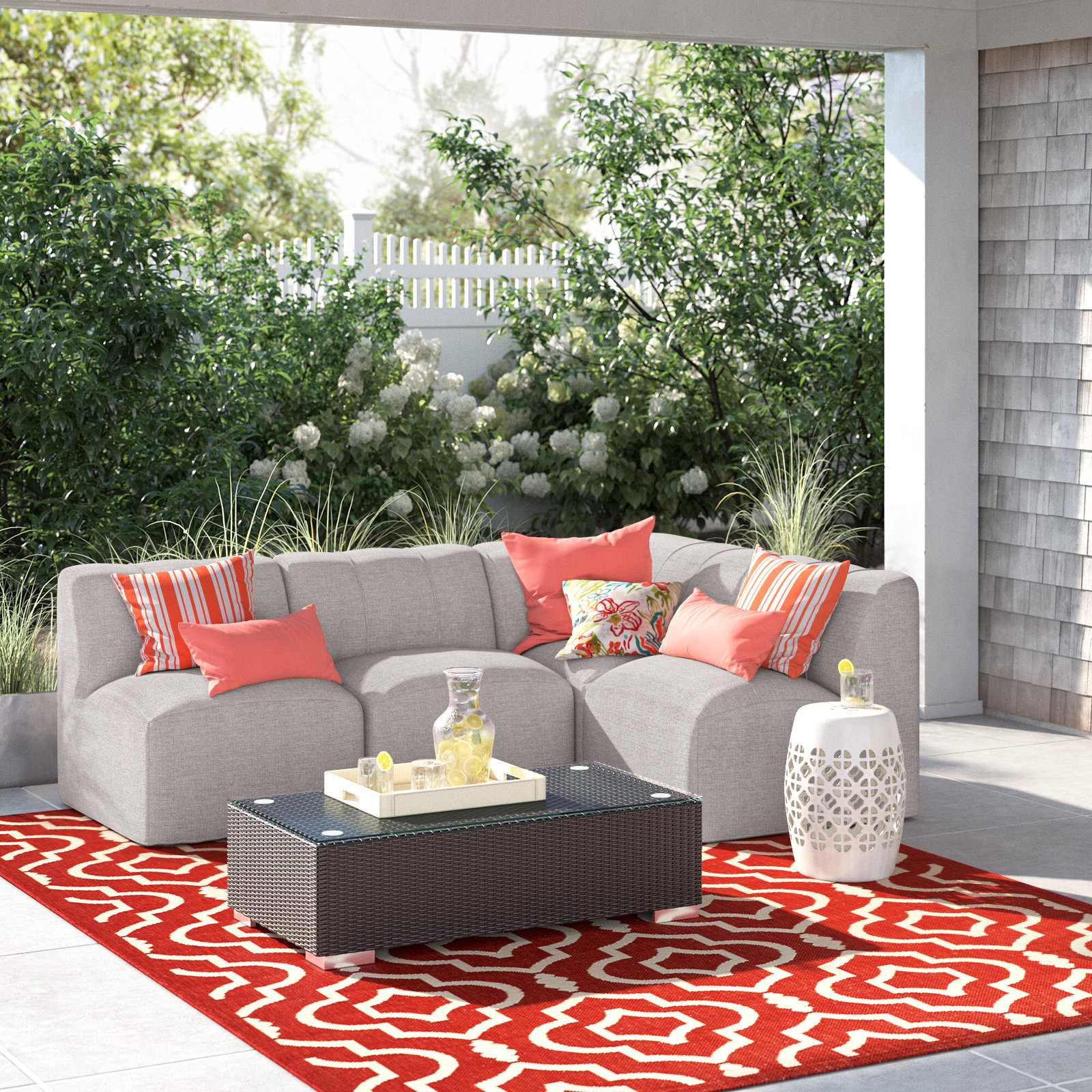 Praia Sunbrella® Patio Seating Group, Cast Silver Sunbrella®