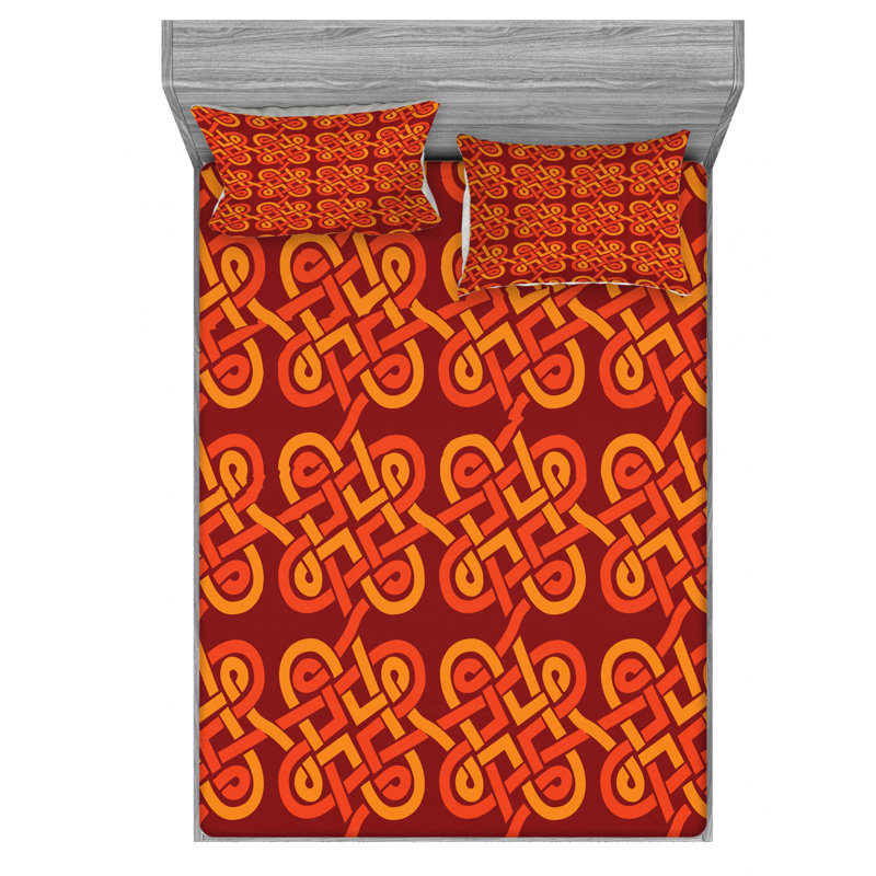 Celtic Microfiber Sheet Set, Queen Sheet Set + Fitted Sheet + 2 Pillowcases