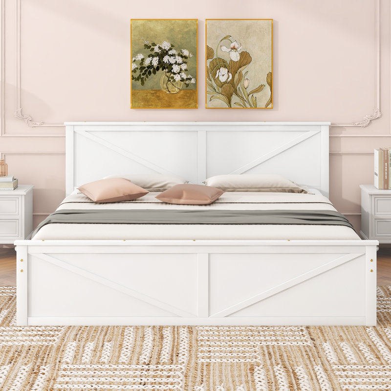Platform Storage Bed, Gray, King