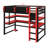 Modern Elevated Bed with Dedicated Workspace, Vertical Side Storage, Comprehensive Bookcase Shelving, and Adjustable RGB Illumination-896613101