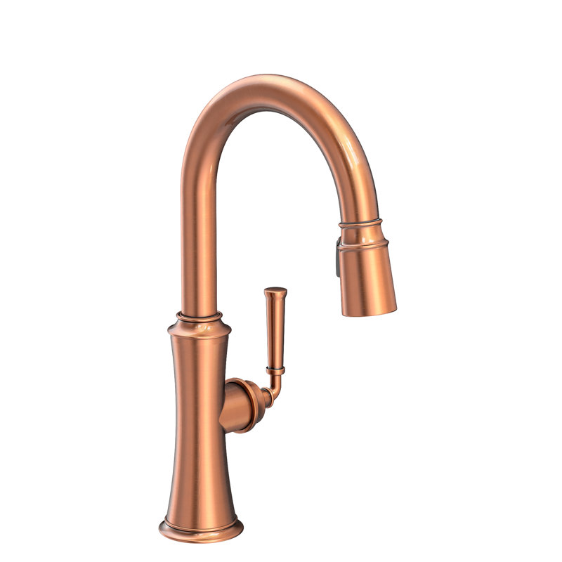 Stripling Single Handle Pull Down Bar Faucet, Antique Copper