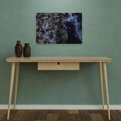 Impression d'art abstrait bleu profond bleu océan profond