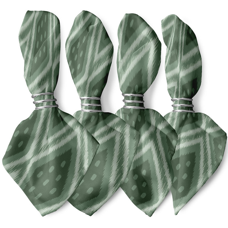 Ensemble de serviettes 4 pièces Sabrina, Vert / vert, L 18 po x L 18 po