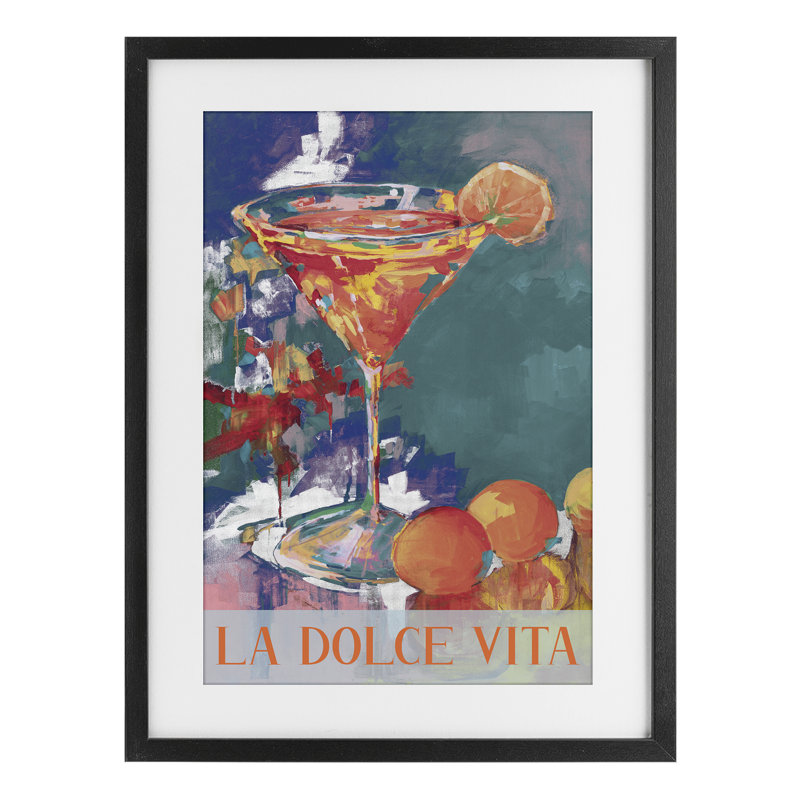 «Citrus Cocktail», reproduction encadrée sous verre, par Jane Slivka, H 20 po x l 14 po, Cadre noir minuit