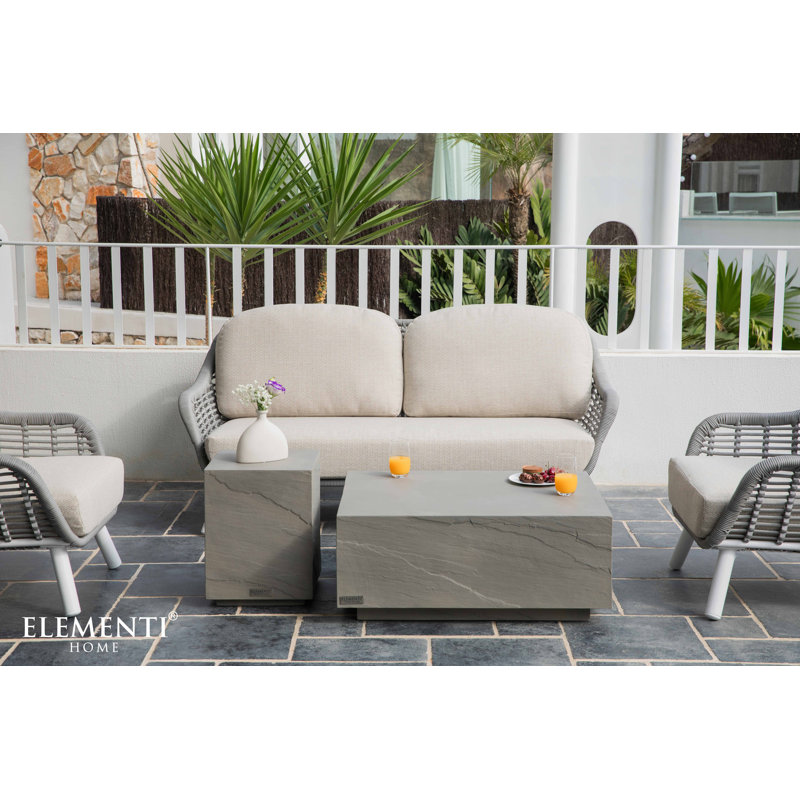 COLORADO Rectangular Concrete Coffee Table in Sandstone Look 86 x 66 x 35.6 cm