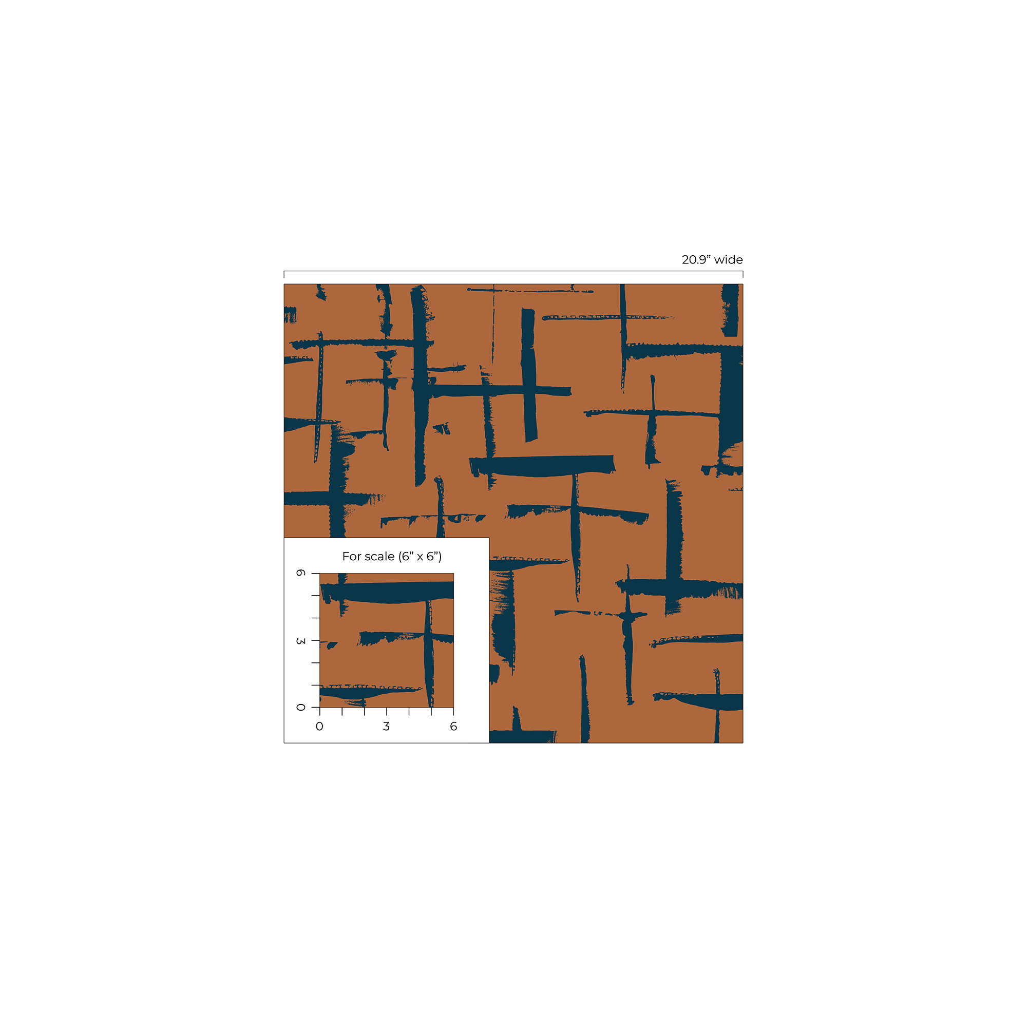 Niseko Modern Abstract Wallpaper, Burnt Orange