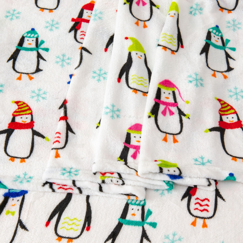 Ultra Soft Micro Plush Velvet Solid Sheet Sets, Penguins, King