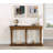 Constableville Transitional Oak Rectangular Console Table with Display Shelves | Stylish Storage for Living Room & Entryway-2073036982