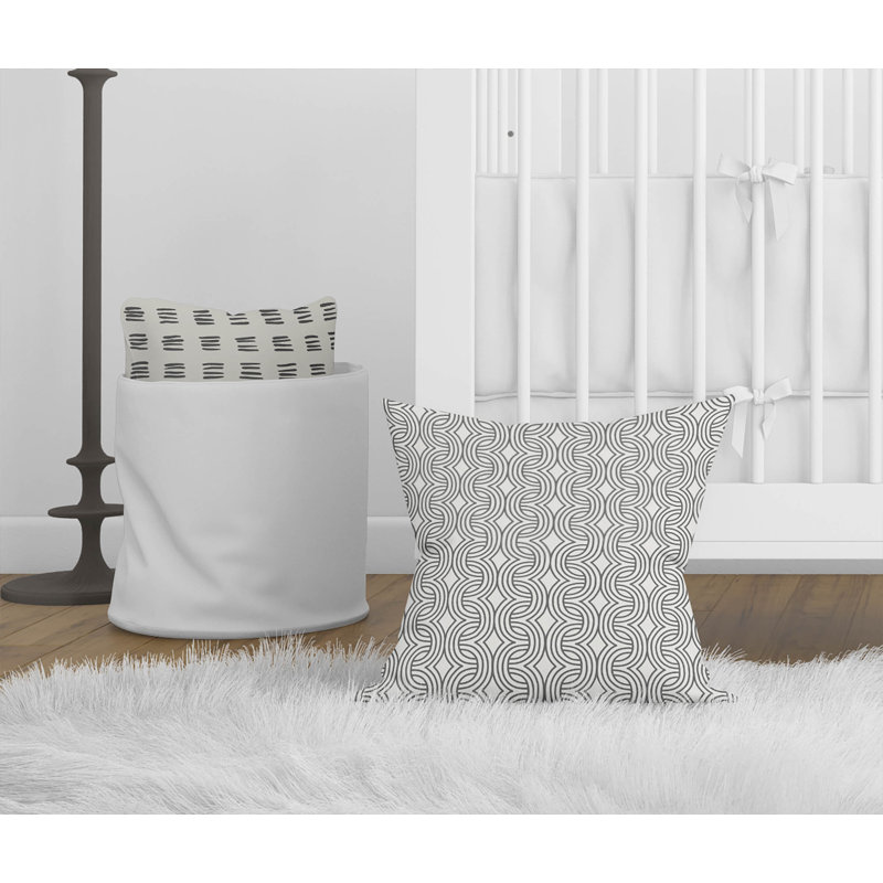 Coussin Child, Ivoire/gris anthracite, H 16 po x l 16 po
