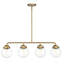 Luminaire suspendu pour îlot de cuisine 4 lumières Wason avec abat-jour en verre transparent Wason-2035777331