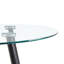 Table de salle à manger ronde en verre transparent, table basse avec pieds en métal pour le salon de la cuisine-890387650