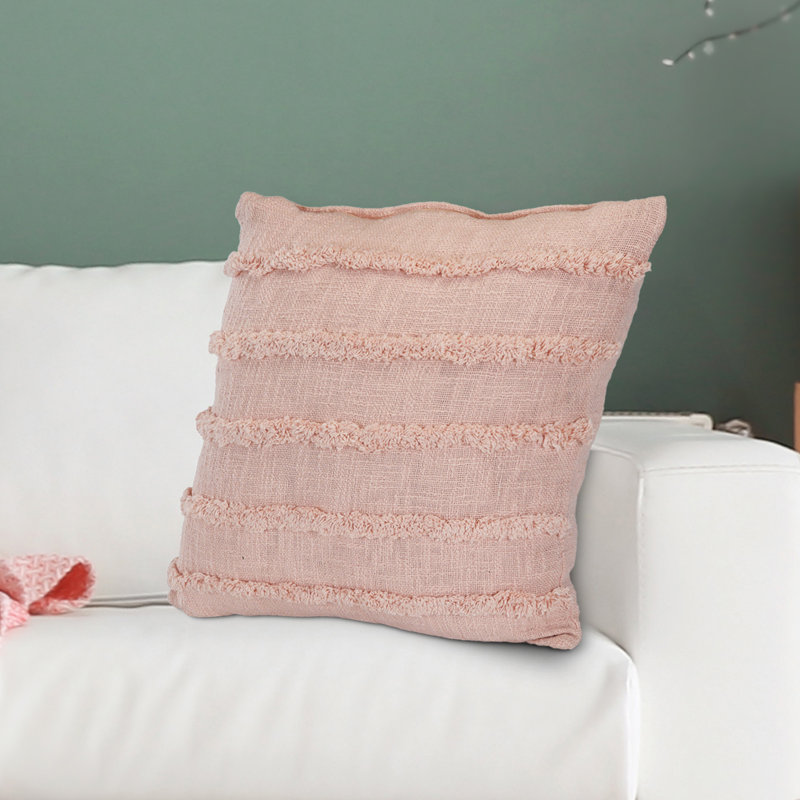 Amaris 20" Cotton Throw Pillow, Pearl Blush/Peach, Pillow Cover Only - No Insert
