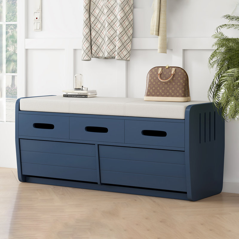 Shoe Storage Bench, Navy