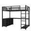Lit mezzanine simple noir avec bureau intégré et casiers de rangement-1245956545-1245956546