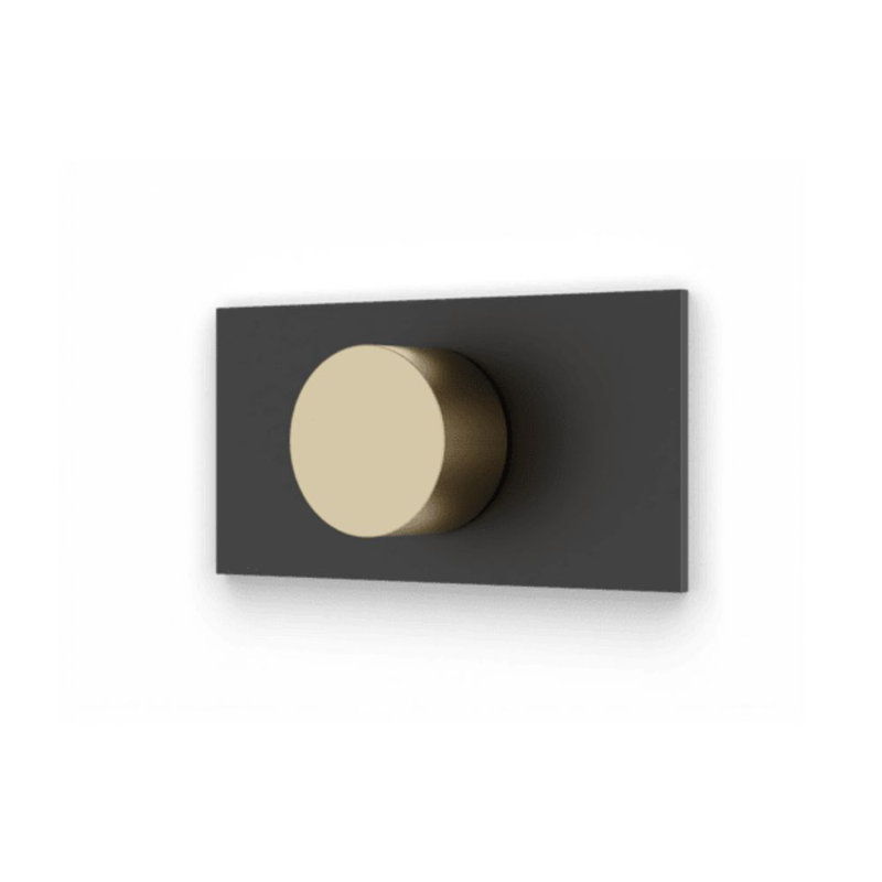 Ensemble de garniture de contrôle de volume carré et rond avec plaque aux lettres laiton satiné / noir mat