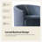 Berklie 31.5"W Modern Boucle Chenille Swivel Barrel Armchair with Ergonomic Backrest and Solid Wood Legs-123348801
