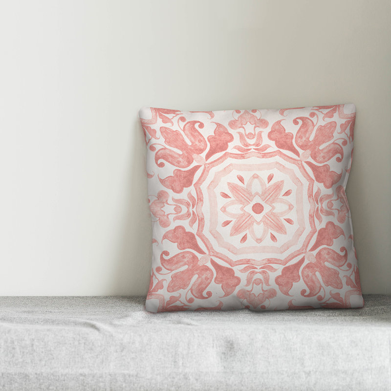 Floral Reversible Throw Pillow, 20" x 20", Blush