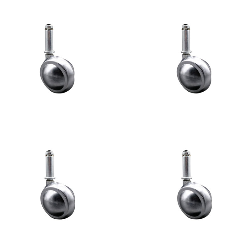2 Inch Windsor Ball Caster – 7/16 Inch Grip Ring Stem – Set of 4 – SCC, Chrome brillant