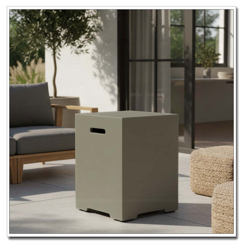 Propane Tank Cover Table, Outdoor Cylinder Hideaway Table for Gas Fire Pit and Gas Griddle, Outdoor Side Table for Fire Pit