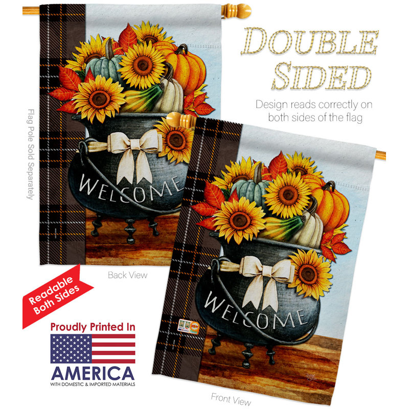 Double Sided 40'' H x 28'' W Polyester House Flag