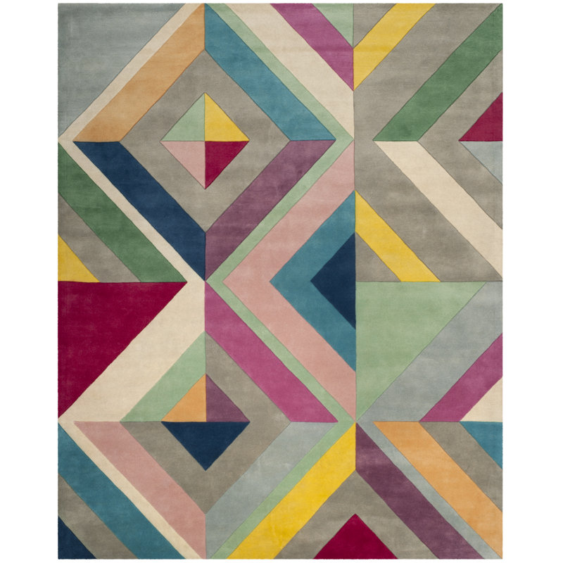 Fifth Avenue Hand-Tufted Gray/Yellow Area Rug, Rectangle 8' x 10'