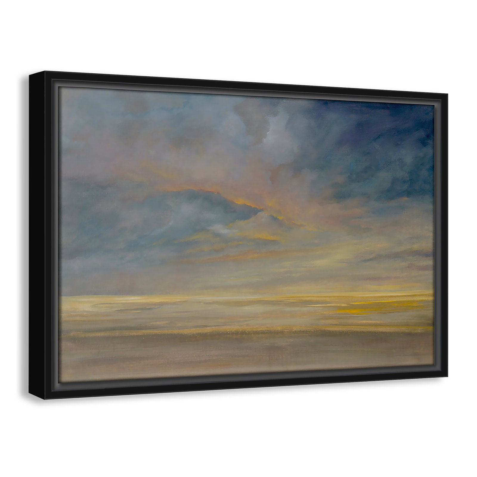 Saffi "Dawning Unrest" Painting, 13.5" H x 19.5" W, Espresso