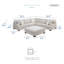 Canapé modulaire en chenille 4 pièces Clute