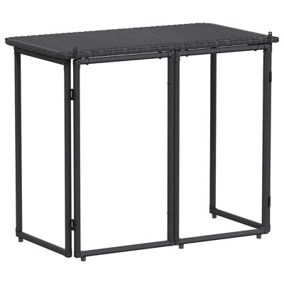 Folding Garden Table 90X51x75 Cm Poly Rattan