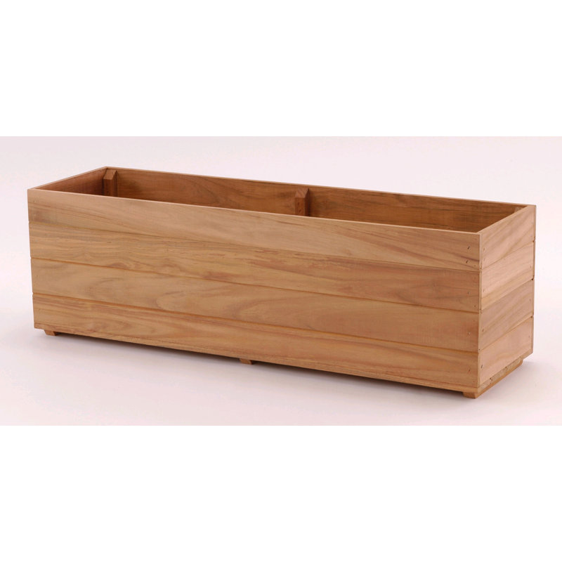 Boîte à fleurs en teck Melita, H 8,75 po x l 48 po x P 7,75 po