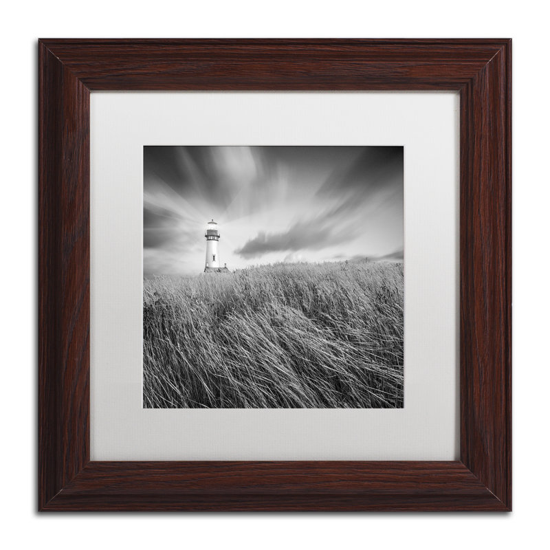 « yaquina phare iii » par moises cotisation, reproduction de photo encadrée, H 11 po x l 14 po x P 0,5 po