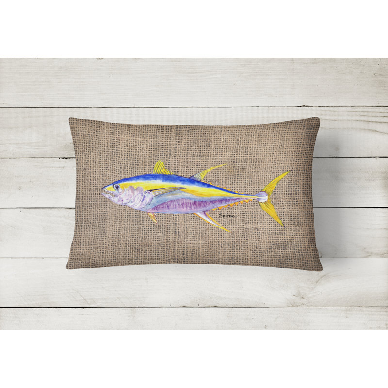 Tuna Indoor/Outdoor Brown Throw Pillow