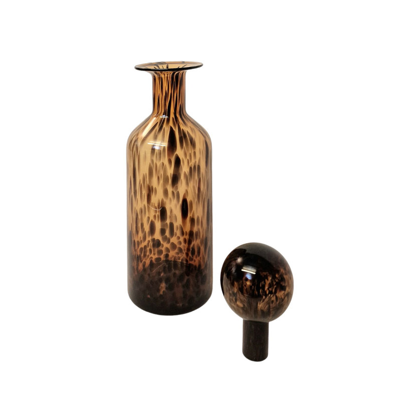 Handmade Glass Decorative Urns & Jars, 52cm H  x 15.8cm W  x 15.8cm D, Black/White