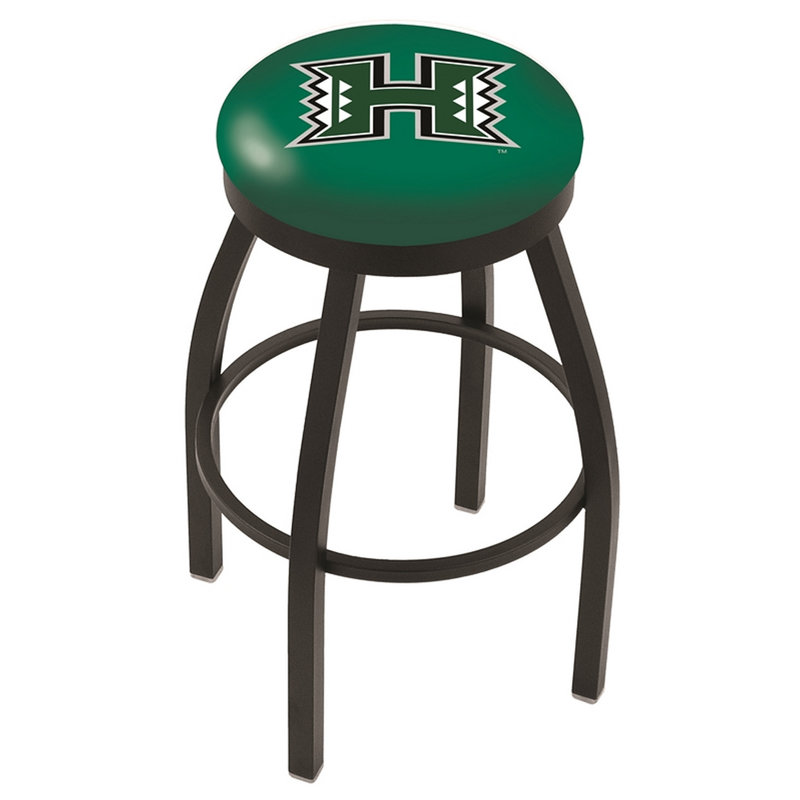 NCAA Swivel 25" Counter Stool, Black Wrinkle, Hawaii
