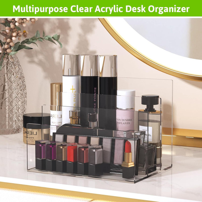 3 - Section Vertical Acrylic Desktop File Organizer