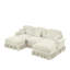 Canapé modulaire modulaire en chenille en U avec jupes à volants amovibles et accoudoirs évasés - Canapé nuage beige