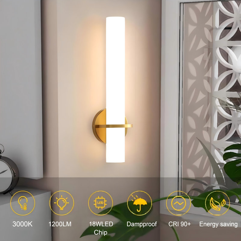 Boscobel 4.72" W Dimmable Integrated LED Wallchiere, Brushed Gold