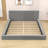 Wood Queen Upholstered Platform Bed with Headboard-2019949341