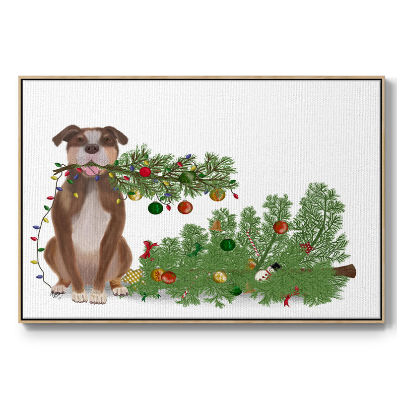 Christmas Christmas - Toile tendue avec châssis de qualité supérieure - prête à être accrochée, H 17 po x l 25 po x P 2 po